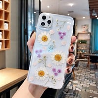 Apple iPhone 11 Átlátszó Szilikon Tok Valódi Szárított Virágokkal 1