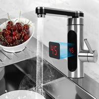 CEIEVER Elektromos Csaptelep Azonnali Vízmelegítővel, LCD Hőmérséklet Kijelzővel, 360° Forgatható, 3000W, Konyhai Vízcsap 4