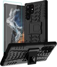 Samsung Galaxy S22 Ultra fekete ütésálló védőtok fóliával 1