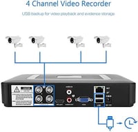 CCTV 4 csatornás biztonsági kamerarendszer rögzítő, AHD/CVI/TVI/DVR kompatibilis 3