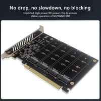 Annadue 4 portos M.2 NVMe SSD PCIe 4.0 adapter ventilátorral, RAID támogatással 5