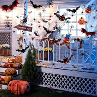 Óriás Halloween Szett: Pókháló, 60 Pók és 24 Denevér - Ijesztő Dekoráció 3