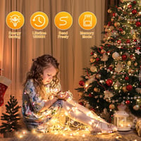 GlobaLink LED Fényfüzér 50m - Kültéri-Beltéri 2000 LED, IP44 Vízálló, 8 Világítási Mód, Memória Funkcióval, Meleg Fehér 12