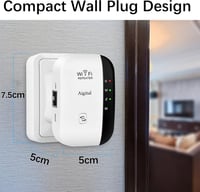 Aigital WiFi Jelerősítő és Access Point 300Mbps - Vezeték Nélküli Jelismétlő LAN Porttal, WPS Gombbal, Kompatibilis Minden WiFi Modemmel és  9