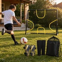 Nogometni set za početnike: štitnici + lopta br. 5 + čarape sa džepom + mreža za preciznost 1