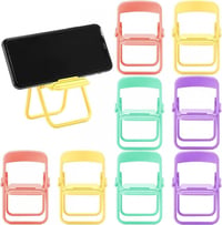 Mini Szék Mobiltelefon Tartó 8db - Összecsukható, Univerzális, Színes (Rózsaszín, Sárga, Lila, Zöld) 1