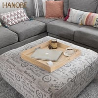Hanobe Nagy Dekoratív Fa Tálca 50 cm - Négyzet Alakú Rusztikus Világos Égetett Fa Tálca Fogantyúval Nappaliba, Konyhába, Ottománhoz 3