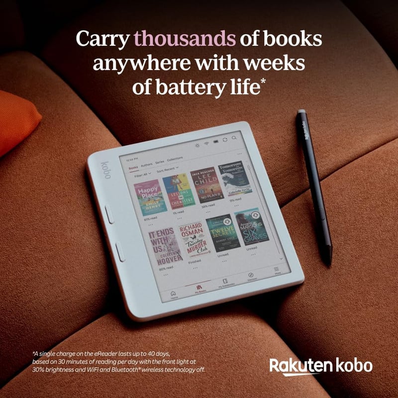 Kobo Libra Colour Fekete E-könyv Olvasó 7" Kijelzővel, 32GB Tárhely, Vízálló, Ergonomikus Kialakítás, Színes Képernyő