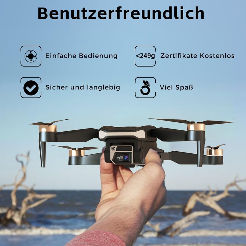 CHUBORY A77 Kefe Nélküli Drón 4K HD Kamerával - 84 Perces Repülési Idő, WiFi FPV Quadcopter Követés Funkcióval, 3 Akkumulátor, Hordtáska, Ke