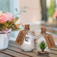 volila Mini Üvegpalackok Parafa Dugóval - 16 x 50 ml Kis Üvegek Esküvői Dekorációhoz - Tölcsérrel, Címkékkel és Zsinórral - Ajándék Vendégek 3
