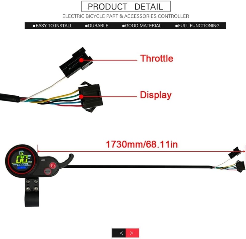 Benefischl E-roller és E-bike vezérlő 36/48V 500/750W LCD kijelzővel
