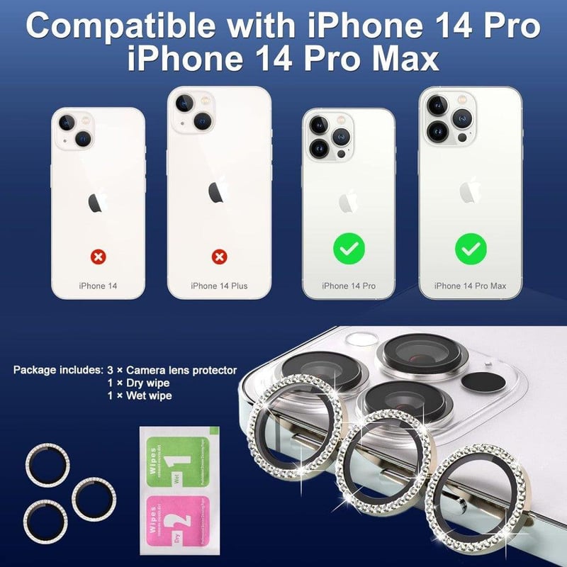 Apple iPhone 14 Pro/Pro Max Csillogó Ultra HD Kameravédő Fólia