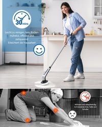 Homtronics 14 az 1-ben IPX8 vízálló elektromos tisztítókefe, 9 cserélhető fejjel - fürdő, csempe, autó 4