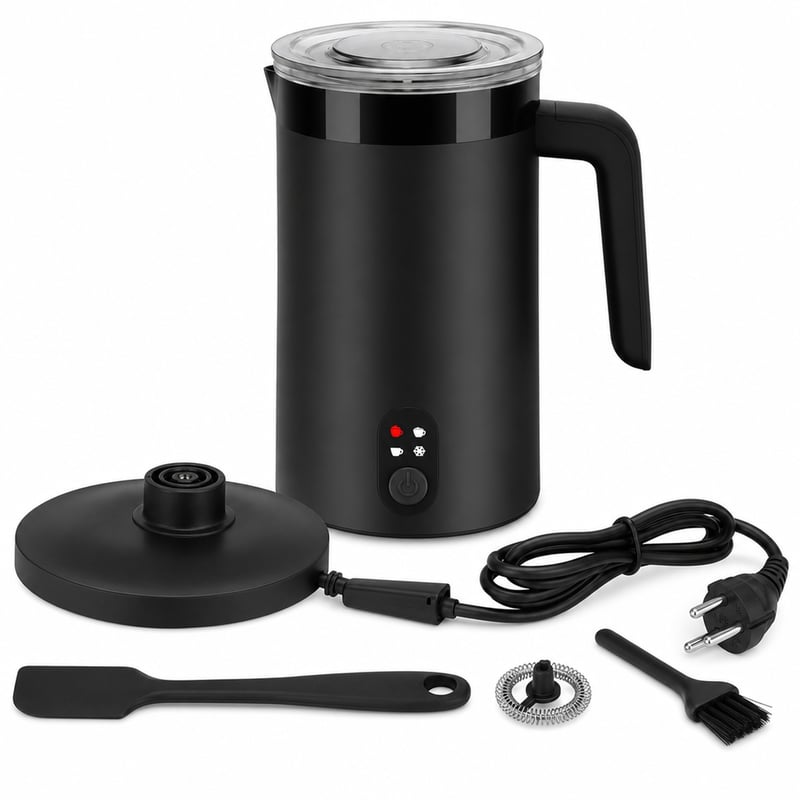 Spumant de lapte electric 4 în 1 Ovetedot, 400 ml, Negru — defect, pentru piese: aparat nefuncțional (stare: vezi a 2-a imagine)