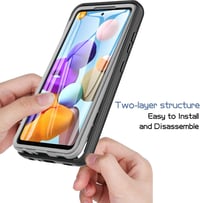 Samsung Galaxy A52s/A52 360 fokos ütésálló tok beépített kijelzővédővel - Fekete 7