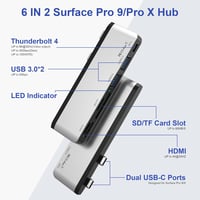 Surface Pro 9 Dokkoló - 4K HDMI, Thunderbolt 4, USB, SD/TF - Tripla Kijelző Támogatás 2