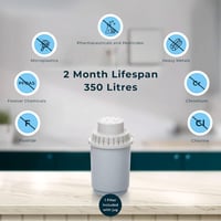 Klar Water 3,5 literes vízszűrő kancsó - Fluorid, ólom és mikroműanyag szűrő - Lúgos pH értékű ivóvíz - BPA-mentes vízszűrő rendszer 4