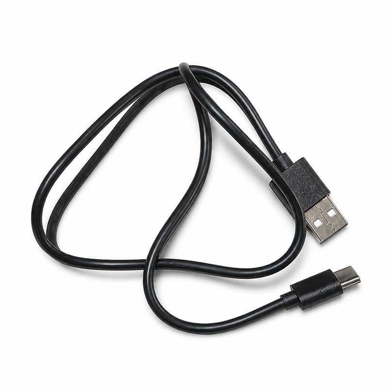 Nabíjací kábel Technaxx TX-266 USB-A na USB-C pre batériu elektrickej pumpy SUP, čierny dátový kábel