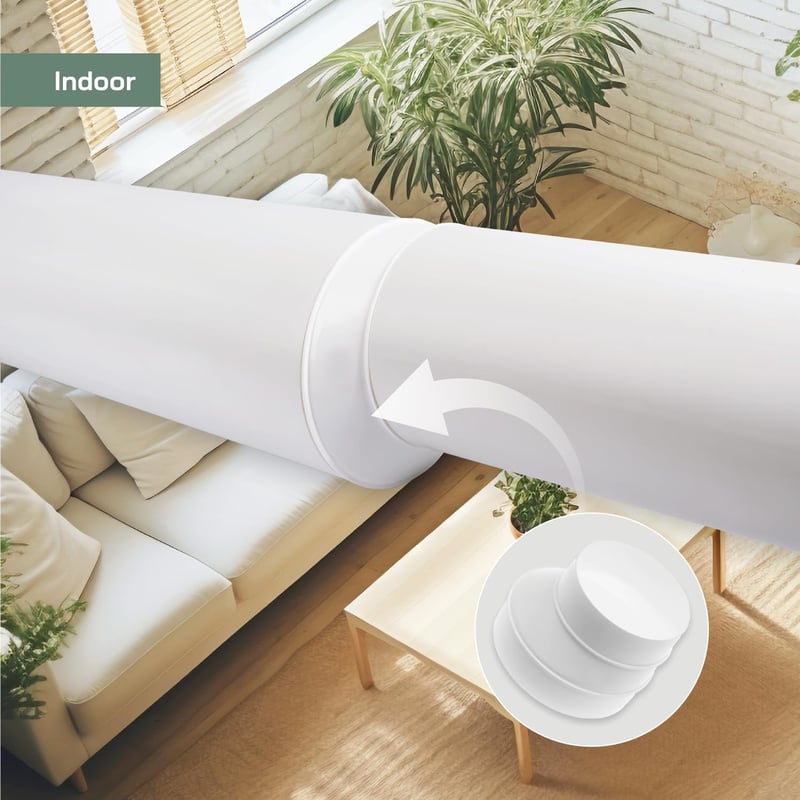 Vent Systems Szellőzőcső Szűkítő Adapter 125-100 mm - Fehér ABS Műanyag Csatlakozó HVAC Rendszerekhez, Könnyen Szerelhető Légcsatorna Átalak
