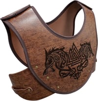 HiiFeuer Fenrir Vegvisir Viking Mellvért - Prégeléses PU Bőr LARP Páncél 5