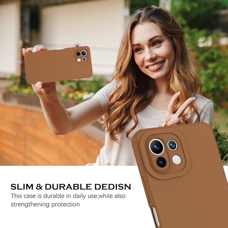 Xiaomi Mi 11 Lite bézs vékony szilikon védőtok 4G/5G/5G NE modellekhez