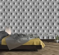 murimage Szürke Bőrhatású Fotótapéta 274x254 cm - 3D Gyémánt Mintázat, Elegáns Luxus Megjelenés, Ragasztóval, Hálószobába 1
