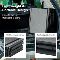 BestVida Összecsukható Kutya Rámpa (160x44cm) - Autóba, SUV-ba, Terepjáróba - Csúszásgátló Szőnyegfelülettel, Könnyű Alumínium Szerkezet, Ex 4
