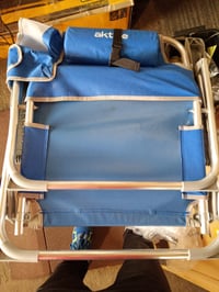 Aktive sklopiva stolica za plažu, 2 komada, plava, 5 položaja, podstavljeno sjedište, bočni džep, aluminijski okvir, maks. 110 kg, 49x56x78 cm 2