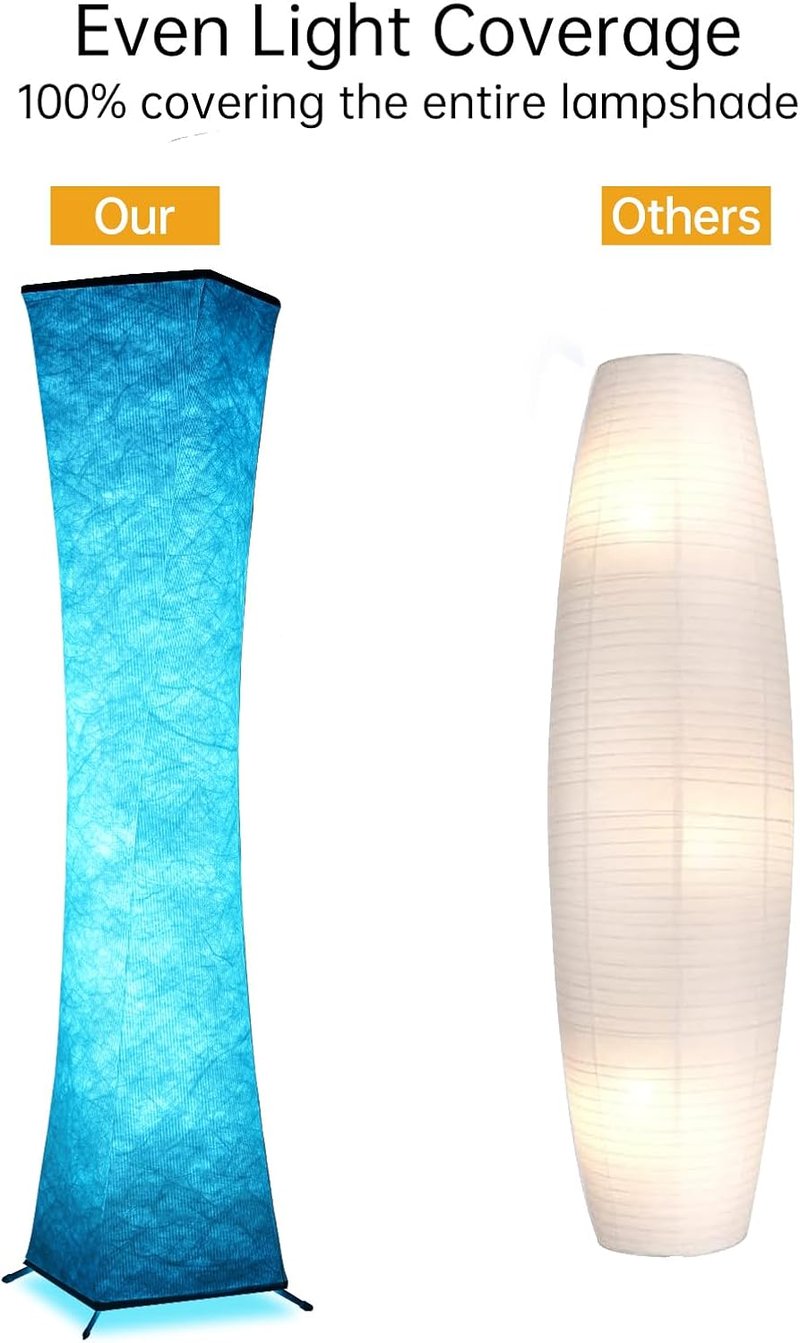 Amdelne RGB Állólámpa - Tyvek Anyagú Okos Lámpa Távirányítóval és App Vezérléssel, Zenére Szinkronizálható, Színváltós, Időzíthető, 18W, 180