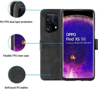Oppo Find X5 5G PU bőr tok 3 kártyatartóval - Cresee 6