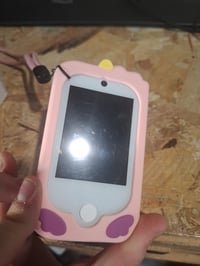 CHAKEYAKE Cameră foto de jucărie pentru copii în formă de smartphone, cu ecran tactil, cameră duală, player MP3, card SD de 32 GB, roz, 3-12 ani 3
