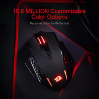 Redragon M913 Impact Elite vezeték nélküli gamer egér, 16000 DPI, 20 programozható gomb, 45 órás akkumulátor, RGB világítás, 12 oldalsó gomb 7