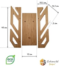 Enhanc3d Designs bambusz sícipő fali tartó modern design 2 db-hoz 4