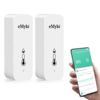 eMylo WiFi Hőmérő és Páratartalom Mérő - Okostelefonos Alkalmazással, Adatrögzítéssel, Gyerekszobába, Üvegházba, Garázsba - 2 db Fehér Szenz 1