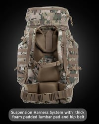 BACKFERRY Nagy Katonai Hátizsák 80L - Taktikai Túrazsák Terepszínű Kivitelben - Kemping, Túrázás, Bushcraft Kalandokhoz - Unisex Hátizsák 4
