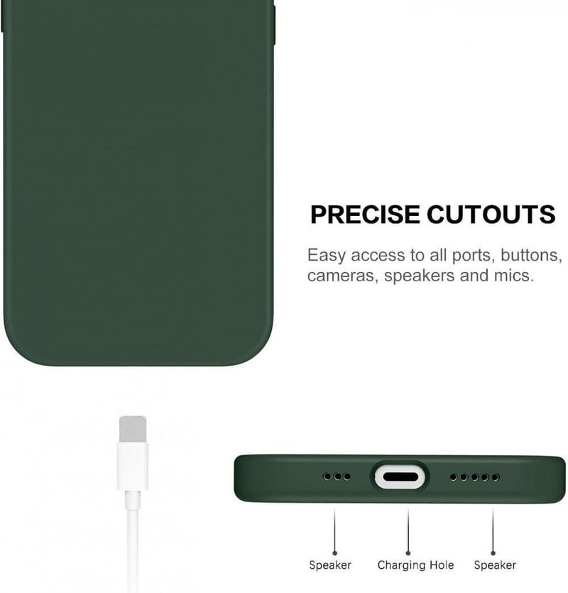 iPhone 12/12 Pro Zöld Szilikon Tok Mikroszálas Béléssel - Újracsomagolt