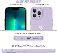 iPhone 13 Pro Max Lila Szilikon Tok Fehér Szívecskékkel - Ütésálló, Lányos 8