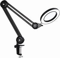 Beyamz LED Nagyítós Lámpa 5x Nagyítással, 125mm Átmérőjű Lencsével, 1100 Lumen, Szabályozható Fényerő, Munkahelyi és Kozmetikai Használatra, 1