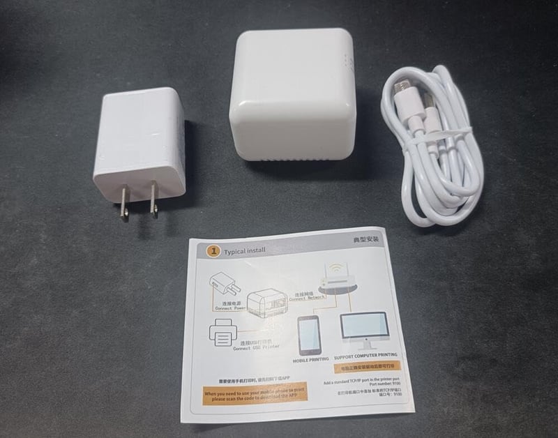 Sxhlseller USB 2.0 Hálózati Nyomtatószerver - Kompakt LAN Megosztó Eszköz Windows XP, Android és Linux 3.4 Rendszerekhez, Fehér, EU Csatlako