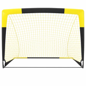 Skladacia futbalová bránka Happy Jump Pop-Up 120x90 cm čierno-žltá pre deti — ošúchaná, poškriabaná spodná časť (stav: pozri 2. obrázok)