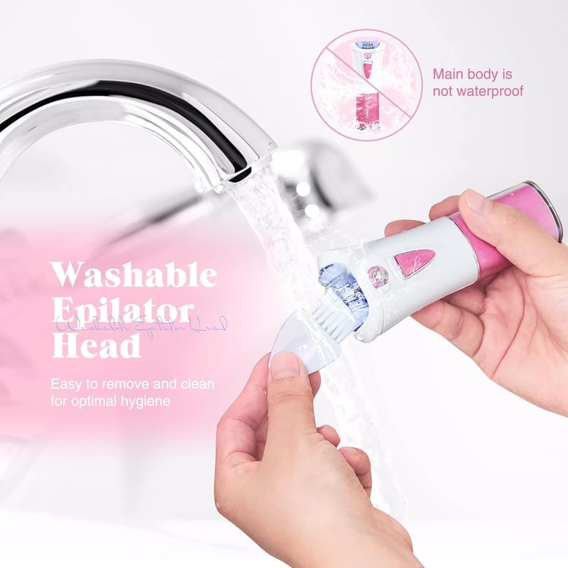 Bubbacare Vezeték Nélküli Epilátor - Arc és Testszőrtelenítő LED Világítással, Mini Szőrtelenítő Bikinivonalhoz, Archoz, Lábhoz, Hónaljhoz