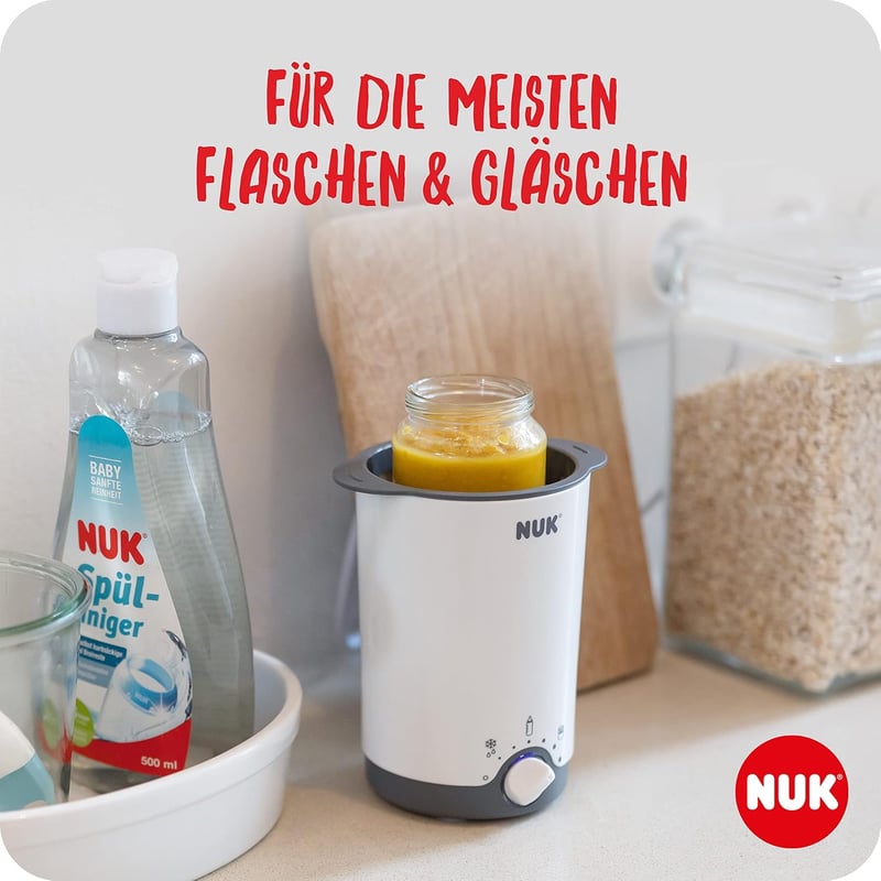 NUK Thermo 3-in-1 cumisüveg melegítő - Biztonságos és gyors melegítés, kiolvasztás és melegen tartás cumisüvegekhez és bébiételes üvegekhez