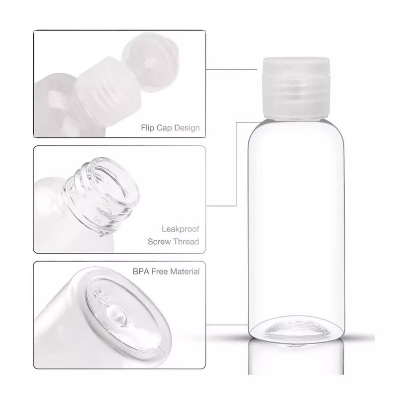 10 db-os Utazó Flakon Szett 100ml - Repülőre, Kézipoggyászba