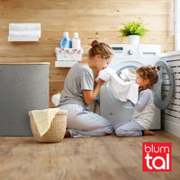 Blumtal Szürke Szennyestartó Kosár 100L - Kivehető Zsákkal és Fedéllel - Keskeny Bambusz Vázas Textil Ruhatároló - Modern Téglalap Alakú Mos 7