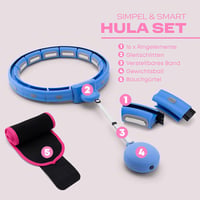 WELLRELAXX Okos Hula Hoop Csendes Súlygolyóval - 113 cm Átmérő Felnőtt Fitness Karika Fogyókúrás Övvel Kék 5