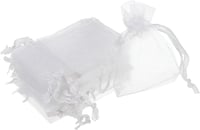 Fehér organza ajándékzacskó 100db - 5x7cm, esküvőre, partira 1
