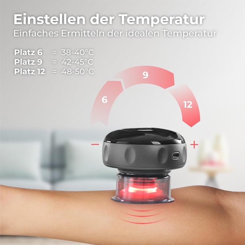 Nuvance 72 fokozatú elektromos köpölyöző szett - Cellulitkezelő masszírozó készülék (fekete)