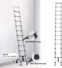 BOWEITI Teleszkópos Létra 4,4m - Összecsukható Rozsdamentes Acél Lépcső, Egyérintéses Behúzás, Lassú Zárás, 150kg Teherbírás, Otthoni és Lak 5
