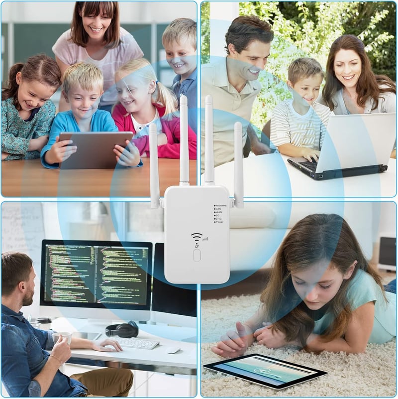 Aenxwa 1200 Mbps WLAN erősítő, WiFi repeater 5G/2.4G, 35 eszköz