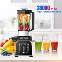 KOTLIE BS-0212 Turmixgép 2000W - 2 Literes BPA-mentes Smoothie Készítő 8 Intelligens Programmal, 6 Rozsdamentes Acél Pengével, Érintőképerny 2